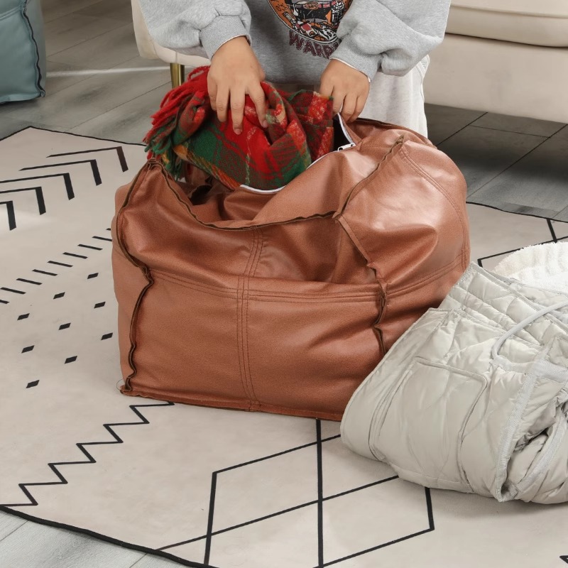 懒人沙发套无填充坐墩凳子收纳旧衣服自己填充沙发套布袋懒人沙发