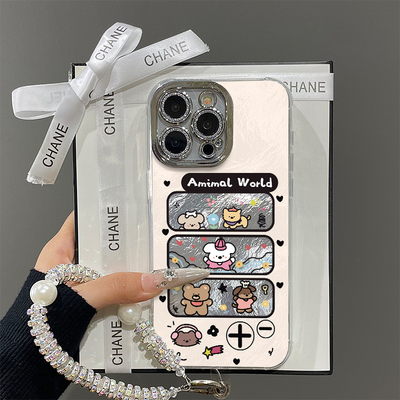 日韩小猫游戏机适用苹果17promax手机壳iPhone16带镜头膜13新款12情侣15创意14网红少女心11plus全包防摔硬壳