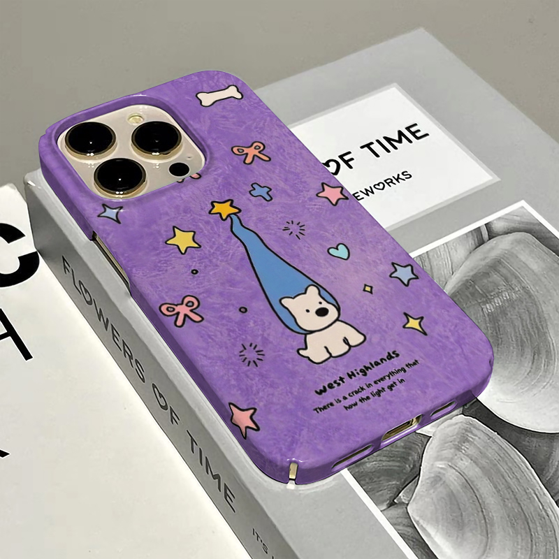 星星紫红西高地小狗适用苹果17promax手机壳iPhone16创意菲林12新款11情侣14少女15plus小众13全包xs防摔硬壳