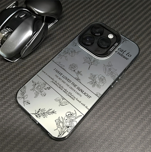 文艺法式玫瑰适用于苹果15promax手机壳新款情侣14创意13高级感12磨砂17pro镭射xs复古xr防摔iPhonex少女硬壳