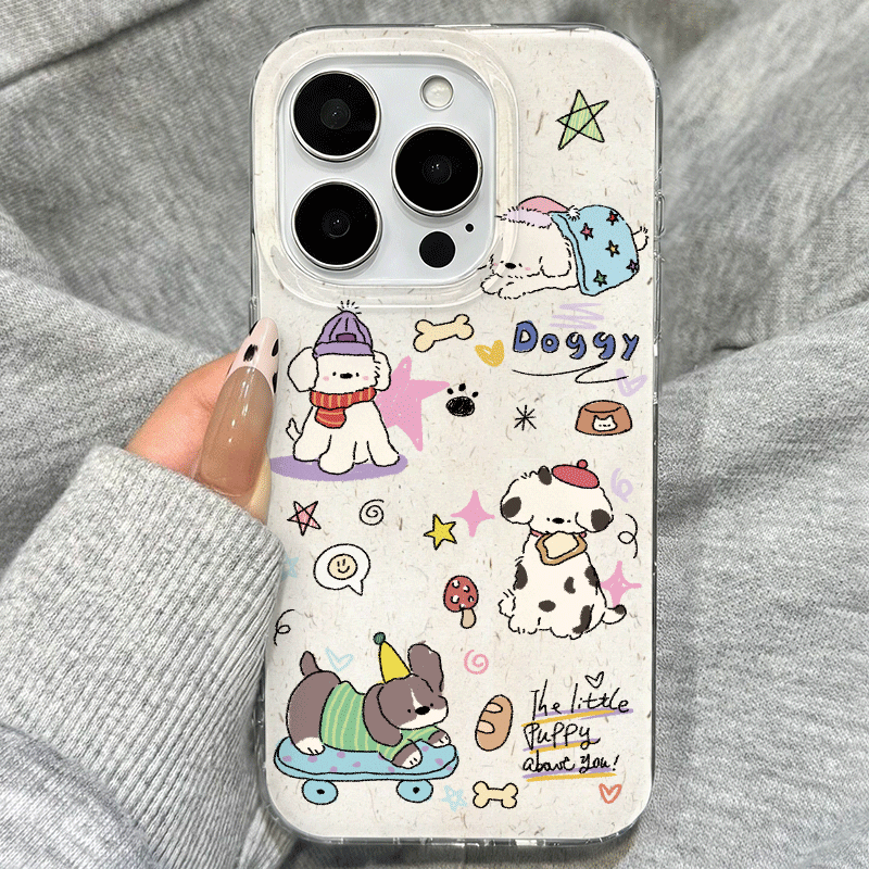 超萌涂鸦可爱小狗用苹果17promax手机壳16小众15新款14可爱13简约网红plus少女12情侣11全包iPhone12防摔硬壳,3C数码配件,手机保护套/壳,淘宝优惠券,粉丝福利购,淘宝优惠卷