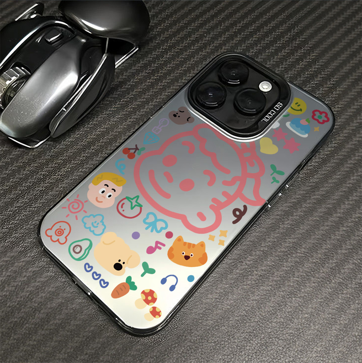 彩色线条原田治适用苹果15promax手机壳iPhone14情侣13新款12少女pro可爱简约17网红plus镭射xs小众x防摔硬壳