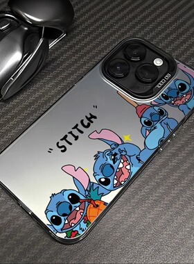 动漫卡通史迪仔适用苹果15promax手机壳iPhone14网红13新款12少女pro小众情侣17plus镭射xs可爱x全包防摔硬壳