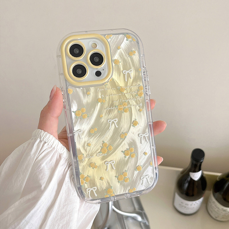 ins小清新花朵奶油适用苹果15promax手机壳iPhone14创意13新款17pro羽纱plus情侣12高级感16可爱少女透明软壳