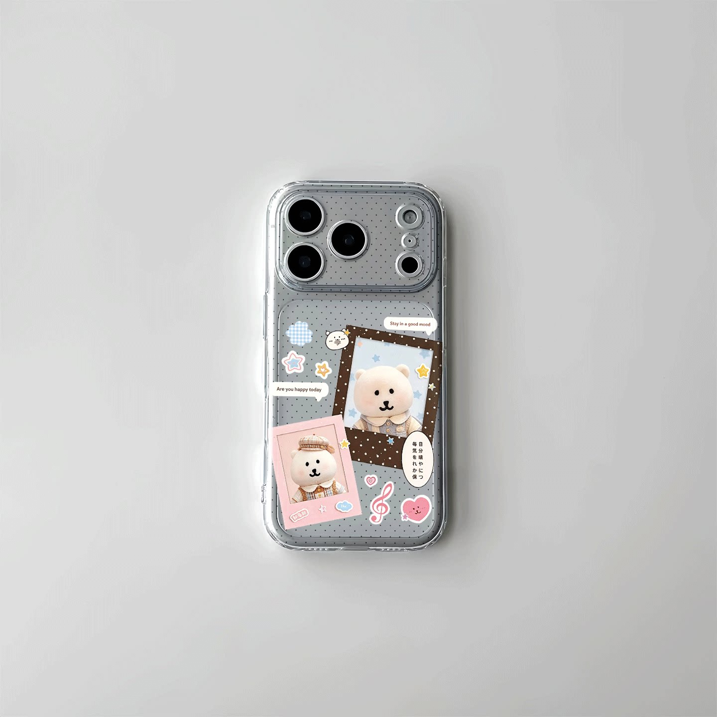 ins风波点相片自嘲熊适用苹果17promax手机壳iPhone16新年15新款16promax创意个性14全包13女11卡通12透明