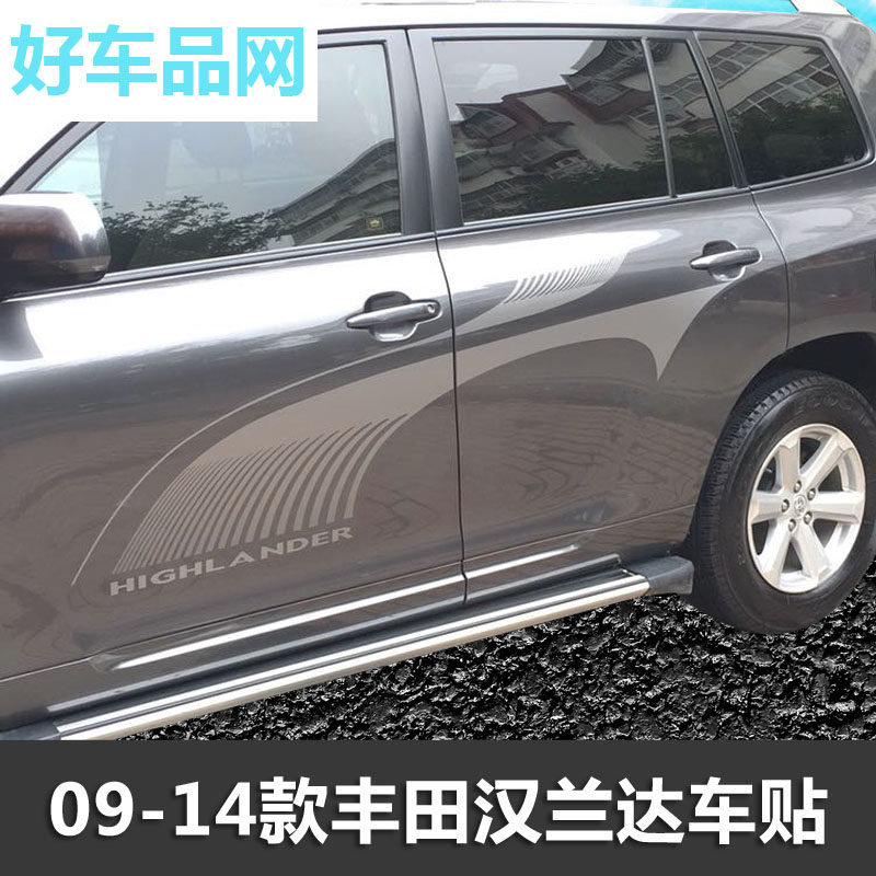 适用08-14汉兰达贴纸车身彩条