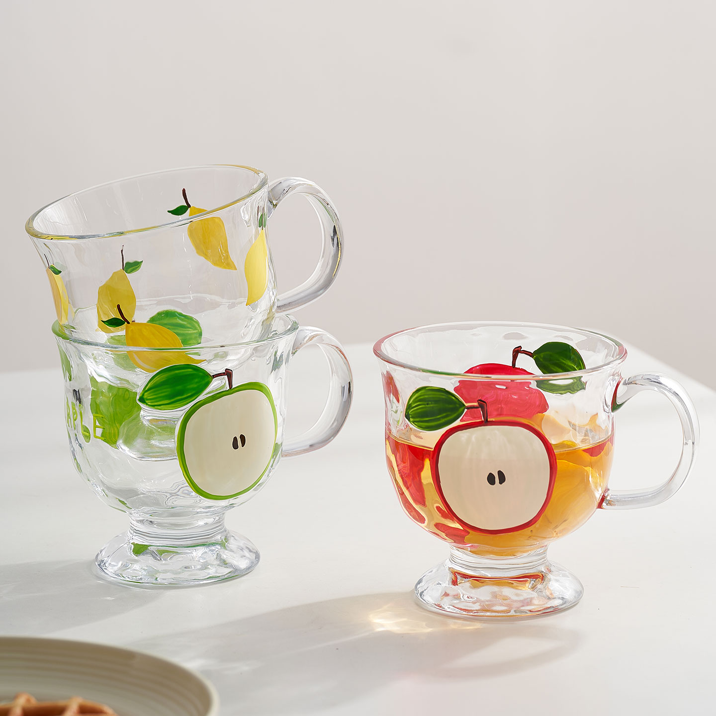 玻璃杯牛奶杯果汁杯可爱卡通