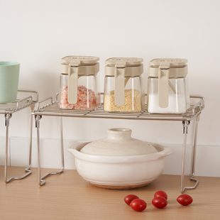 厨房不锈钢置物架台面多层收纳架家用橱柜下水槽可折叠可分层摆件