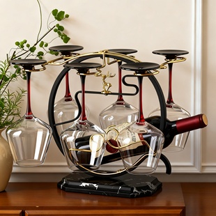 红酒架摆件红酒杯套装 饰轻奢高档高级感客厅家居饰品餐边柜 酒柜装