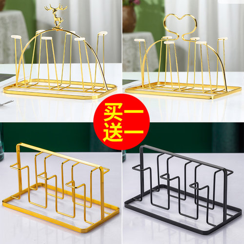 轻奢倒挂家用玻璃杯架收纳