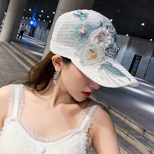 镂空帽子大头围夏季太阳帽女防晒洋气时尚鸭舌帽户外休闲百搭遮阳