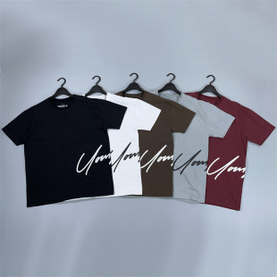 宽松短袖 老百姓 侧印字母弹力健身廓落肩袖 夏季 T恤男女 元