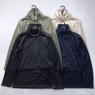 老百姓 元 日系金丝绒高领纯色丝滑保暖长袖T恤内外百搭显档次男