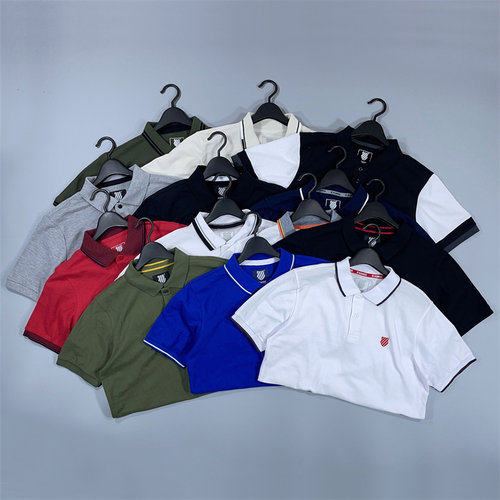 美潮夏季短袖修身青年翻领白领