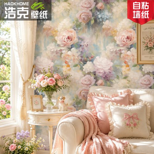 浩克法式花卉自粘墙纸