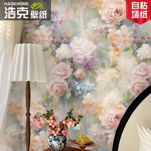 浩克法式花卉自粘墙纸
