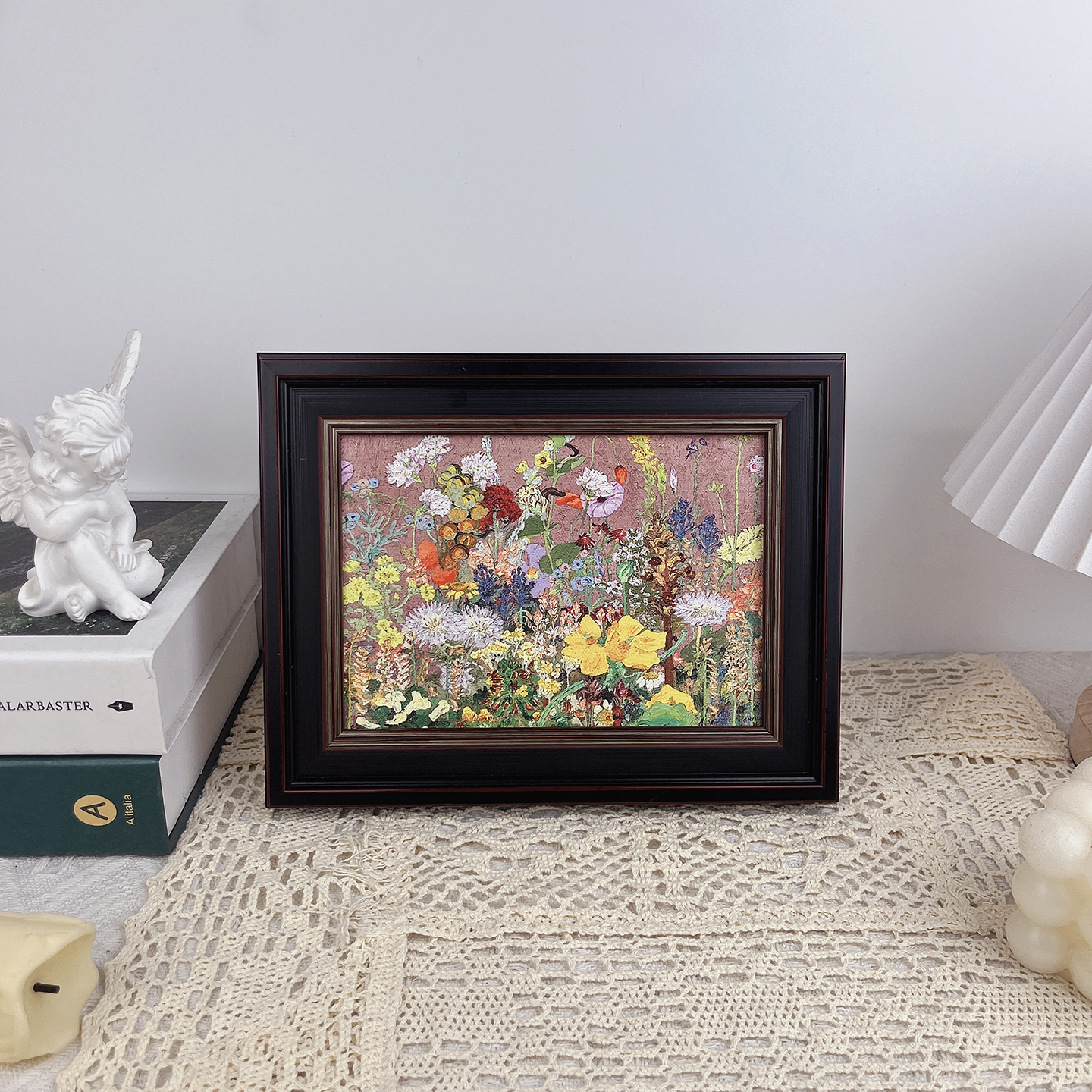 古典小众花卉油画装饰画复古创意摆件客厅玄关餐厅相框挂画照片墙图片