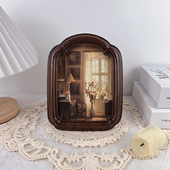 木色欧美式 饰画挂画古典树脂相框客厅玄关餐边柜摆件 复古油画装