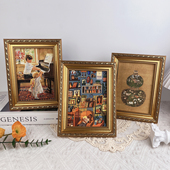 欧美式 饰画相框摆件客厅玄关挂画墙面小物件 金色复古马蒂斯油画装