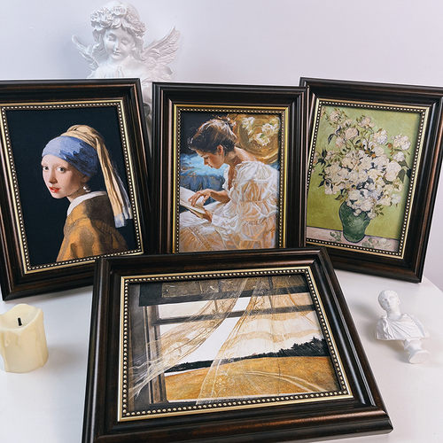 梵高ins油画桌面摆件卧室装饰画