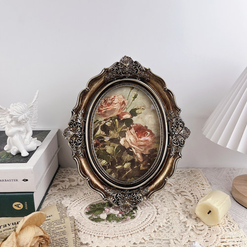 法式复古油画桌面摆件轻奢画框