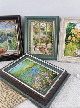 法欧式ins风复古油画装饰画桌面摆件猫咪卧室客厅玄关背景墙挂画