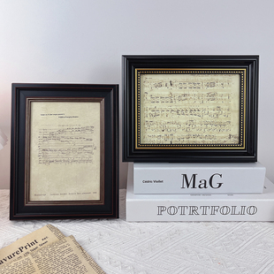 音符复古装 相框 饰画桌面摆件高级感油画摆台卧室客厅小物件美欧式