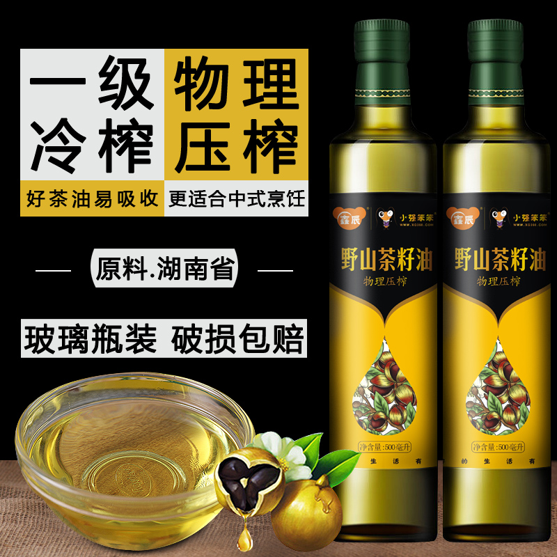 500ml小强笨笨冷榨初榨野山茶油