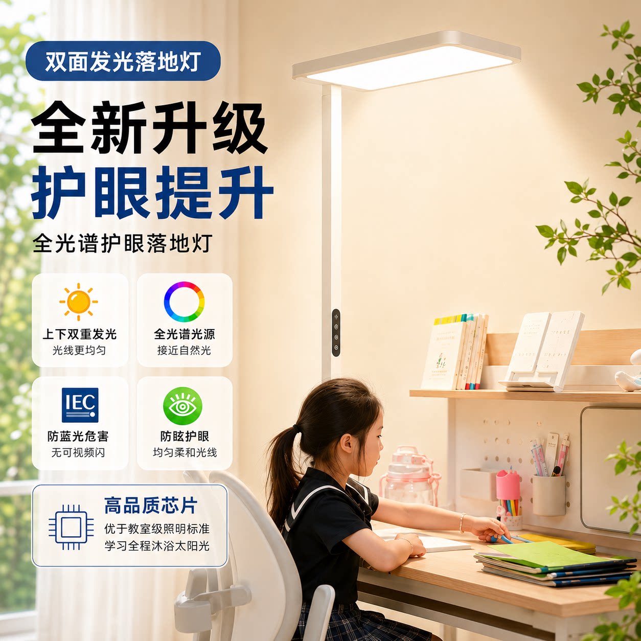 护眼灯立式大路灯全光谱学习儿童