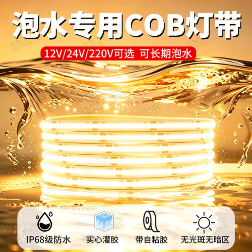 24v水下专用泡水灯带自粘led灯条