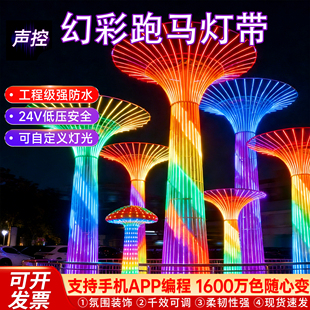 2026新款24v幻彩跑马led灯带户外防水智能声控景观外墙亮化氛围灯