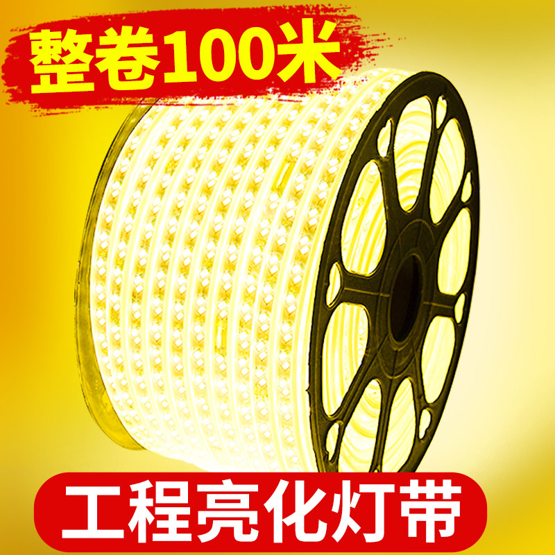 led灯带暖光工程亮化220v户外防水家用客厅吊顶超亮白光装饰灯条