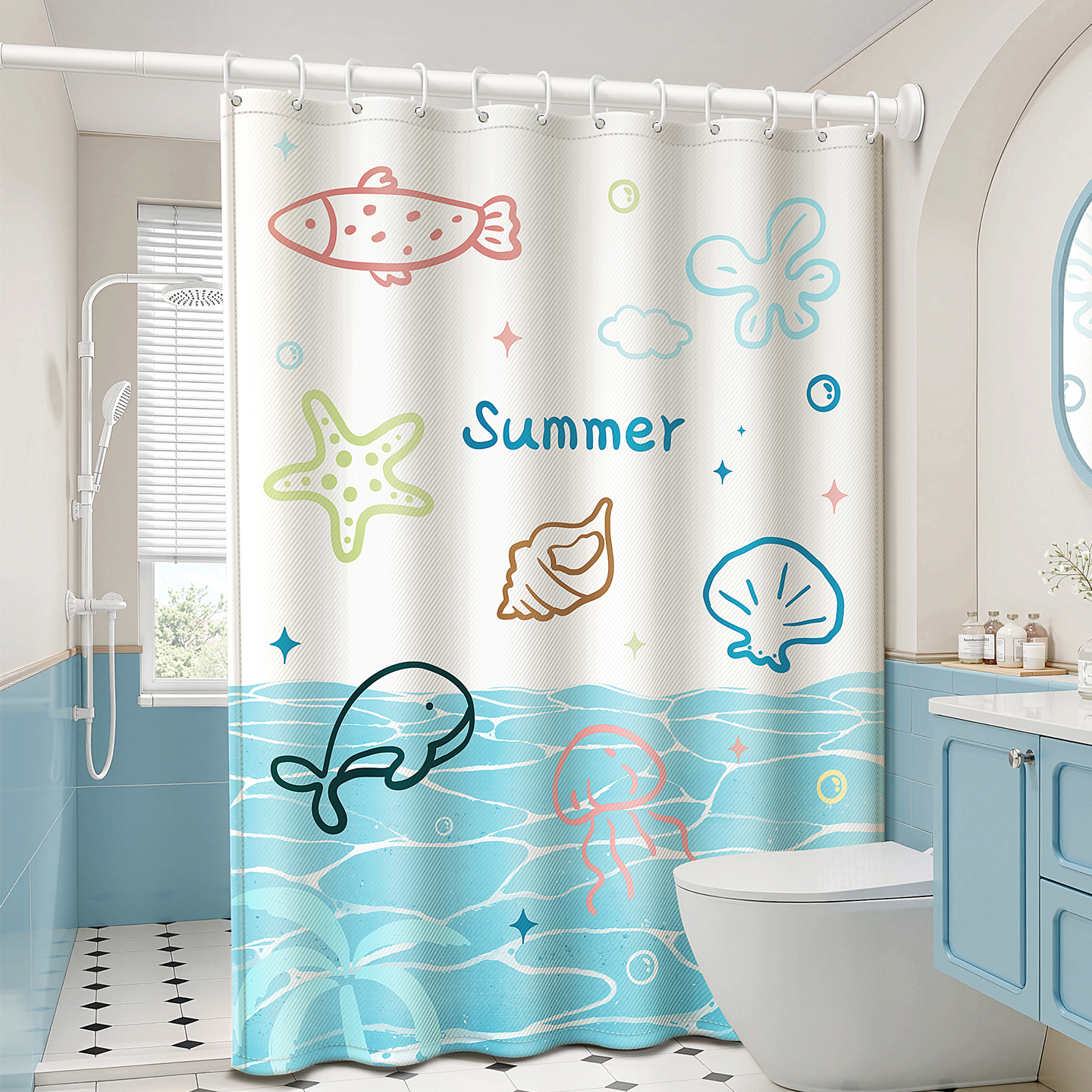 2025新款防水防霉浴帘