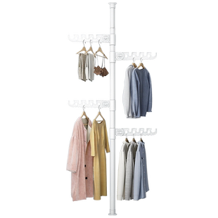 顶天立地晾衣架加粗加厚阳台室内家用落地卧室置物晾晒架折叠神器