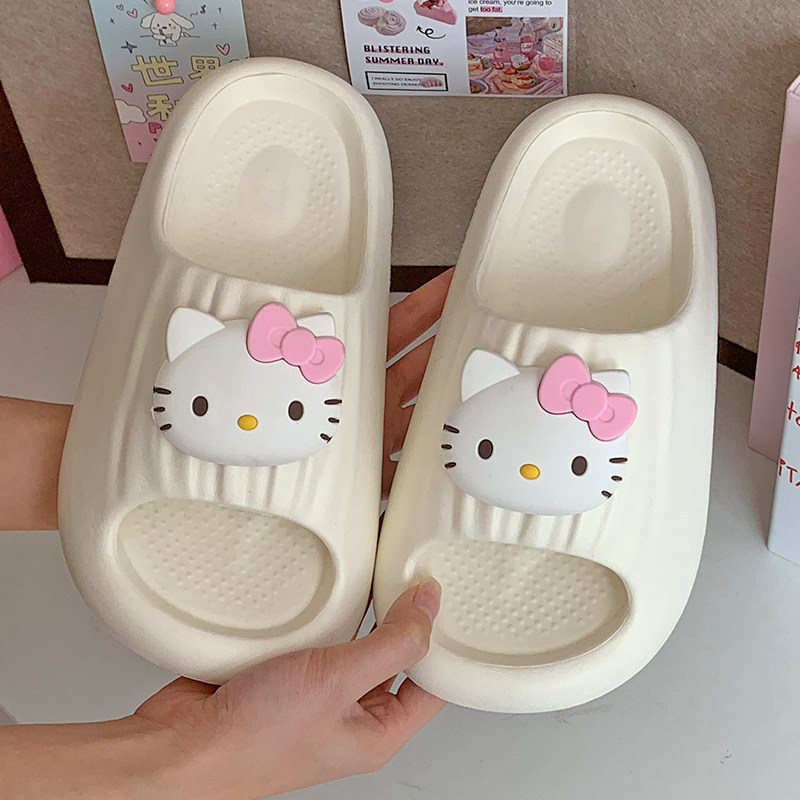 甜美可爱kt猫拖鞋女夏季外穿网红新款软底家居防滑室内凉拖鞋秋千