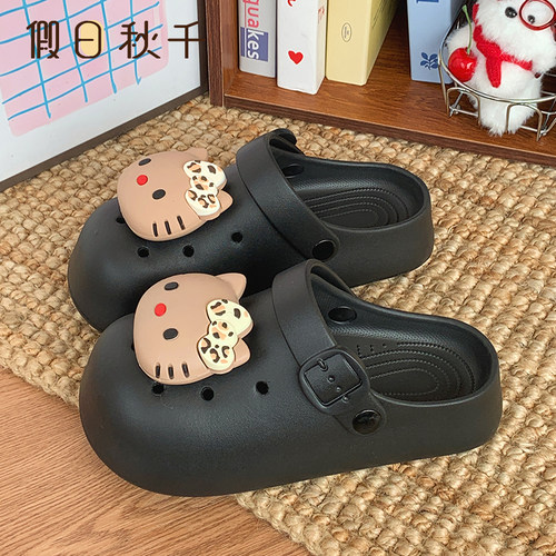 假日秋千kt猫厚底足弓EVA洞洞鞋