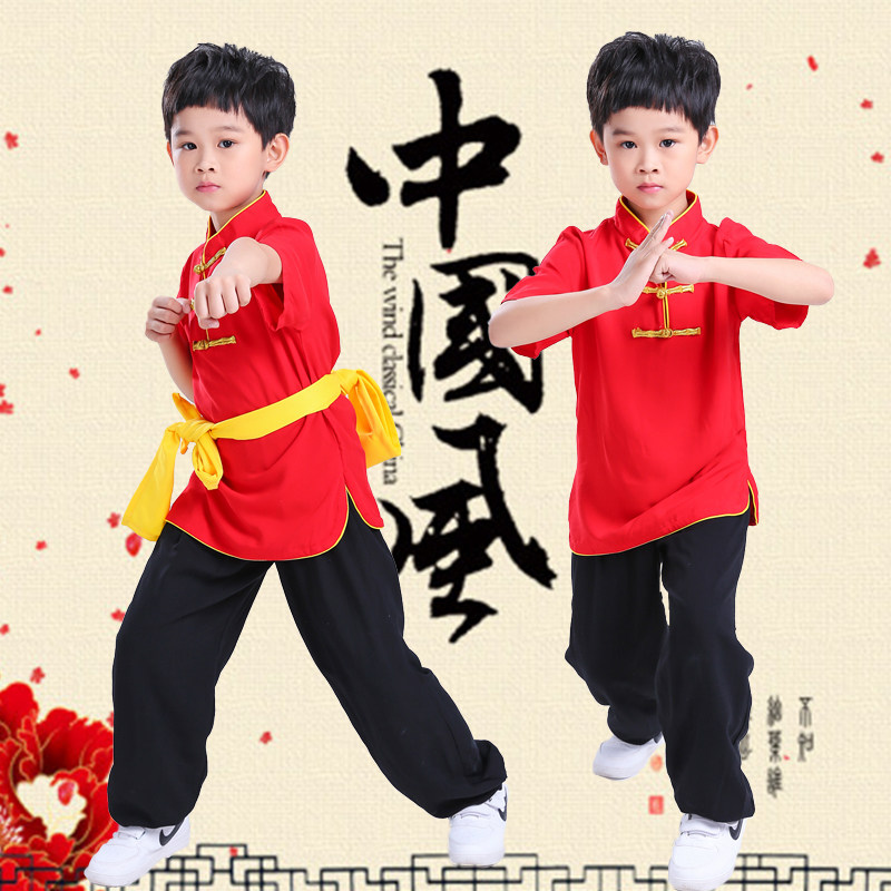 武道馆纯棉中国风比赛黑色练功服