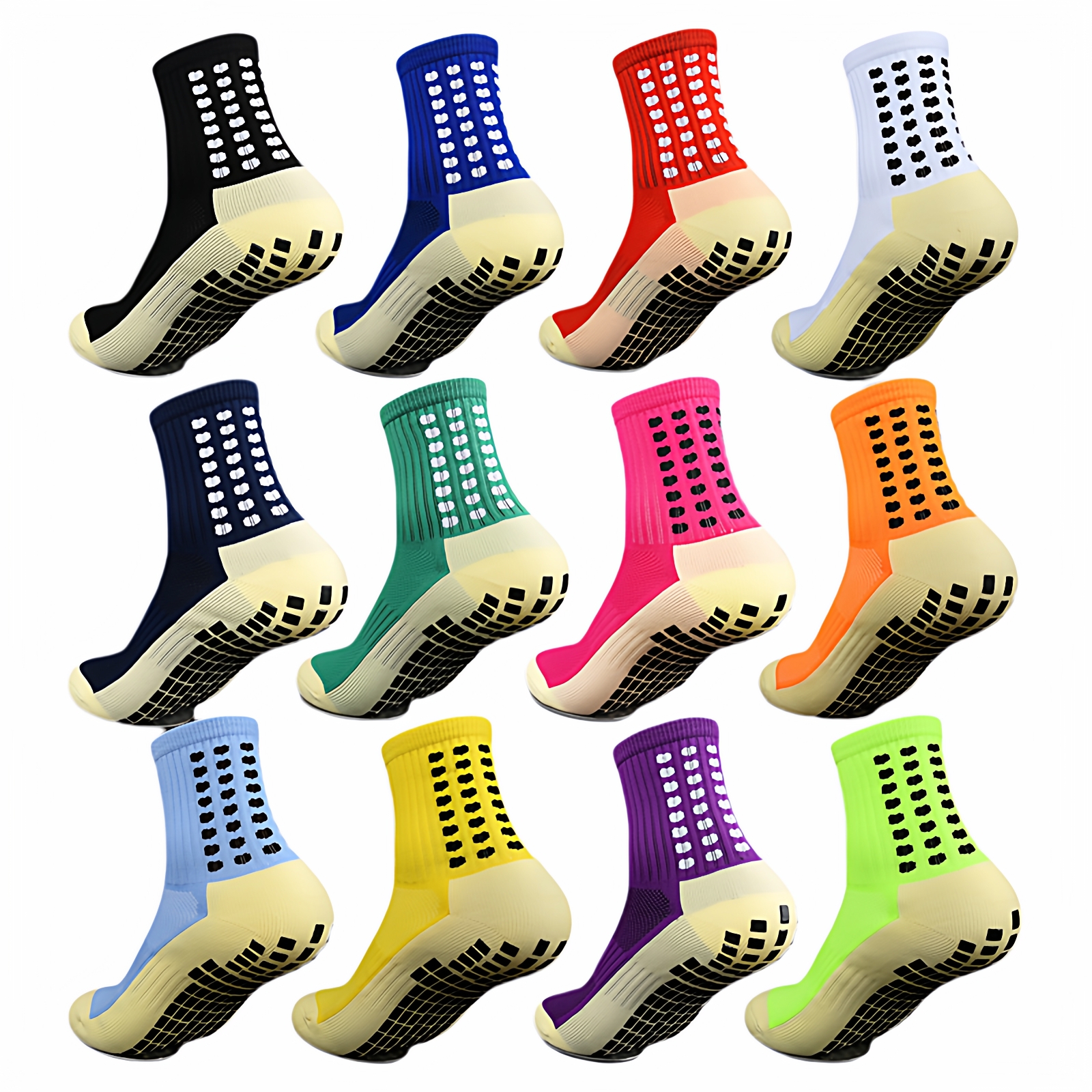 点胶袜子防滑足球袜中筒毛巾底