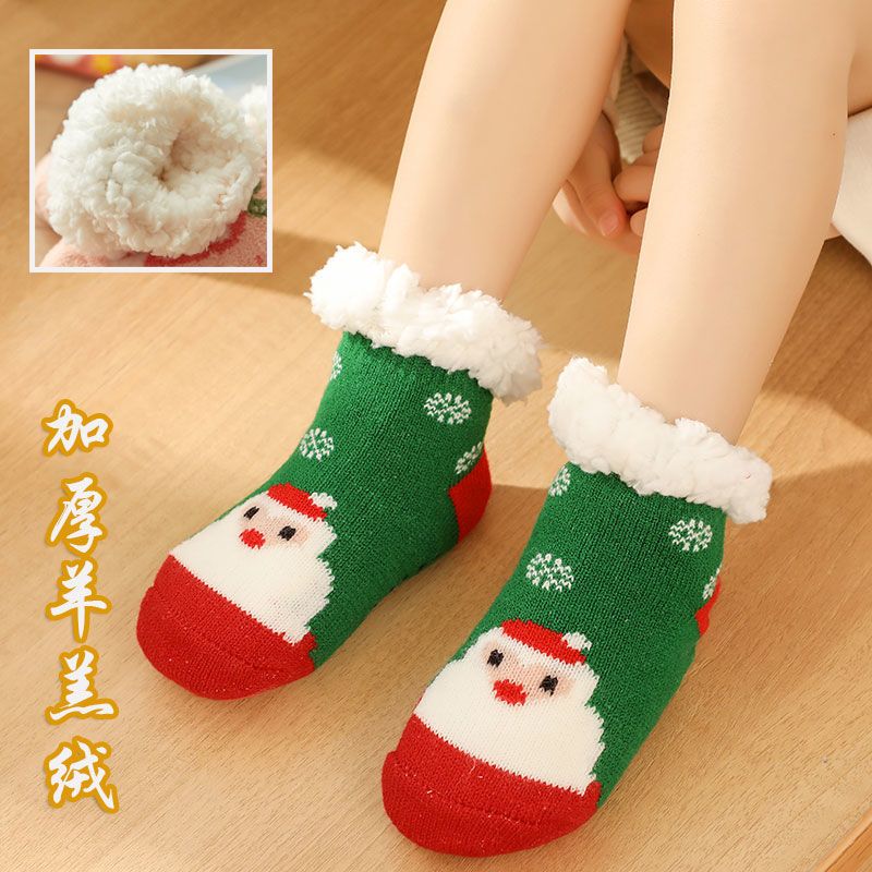 儿童袜子圣诞地板鞋袜防滑新生儿