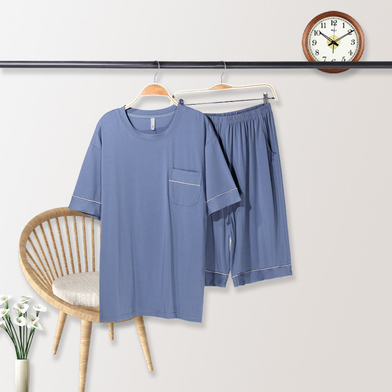 睡衣男士短袖夏季加肥加大码莫代尔5XL6XL宽松300斤250斤XXXXXXXL