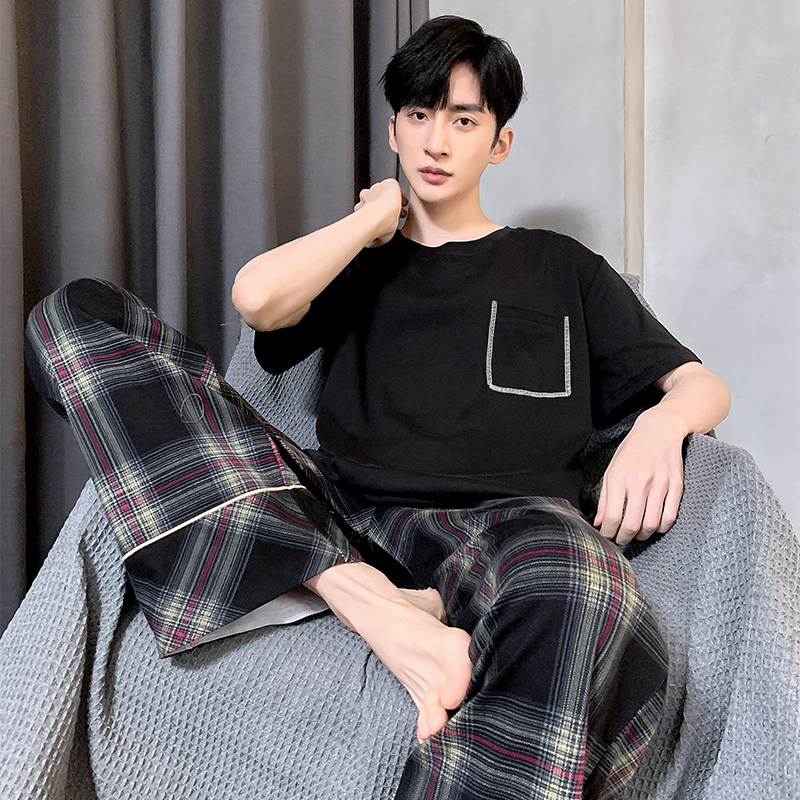 纯棉男士睡衣夏季短袖长裤青年薄款加大码可外穿家居服200斤240斤,女士内衣/男士内衣/家居服,睡衣/家居服套装,淘宝优惠券,粉丝福利购,淘宝优惠卷