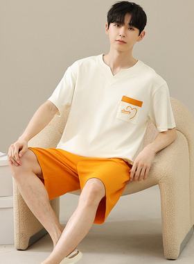200斤6XL超大码莫代尔睡衣夏季加肥250斤男士宽松短袖短裤套装5XL
