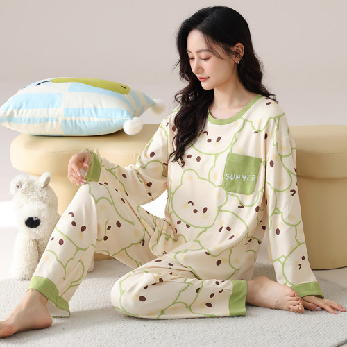 睡衣女特大码纯棉长袖加大号女士200斤220斤5XL6XL胖mm秋冬家居服