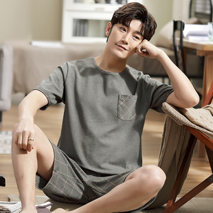 纯棉睡衣男夏加大码薄款套装短袖短裤胖GG家居服200斤240斤4XL5XL