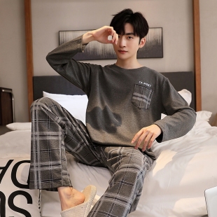 胖子XXXXXXL套装 200斤300斤5XL6XL纯棉长袖 睡衣特大码 春秋冬男士