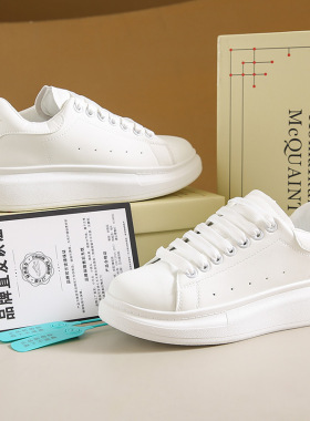 经典小白鞋男女情侣款厚底增高休闲百搭低帮板鞋运动平底纯色系带