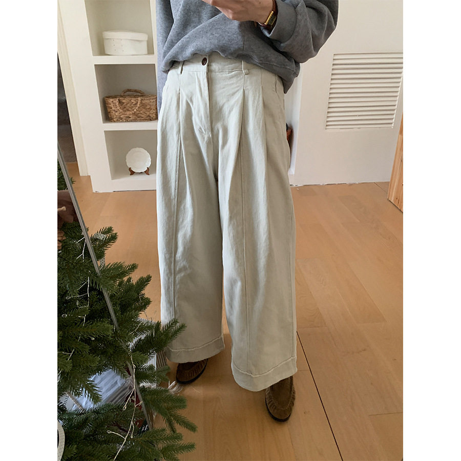 yesyellow重工水洗加厚阔腿休闲裤女25冬季百搭显瘦弯刀工装长裤,女装/女士精品,休闲裤,淘宝优惠券,粉丝福利购,淘宝优惠卷