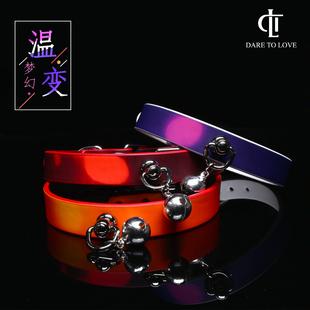 【DTL】puppy温变项圈铃铛choker男女m情侣脖圈sub颈带可定制k9