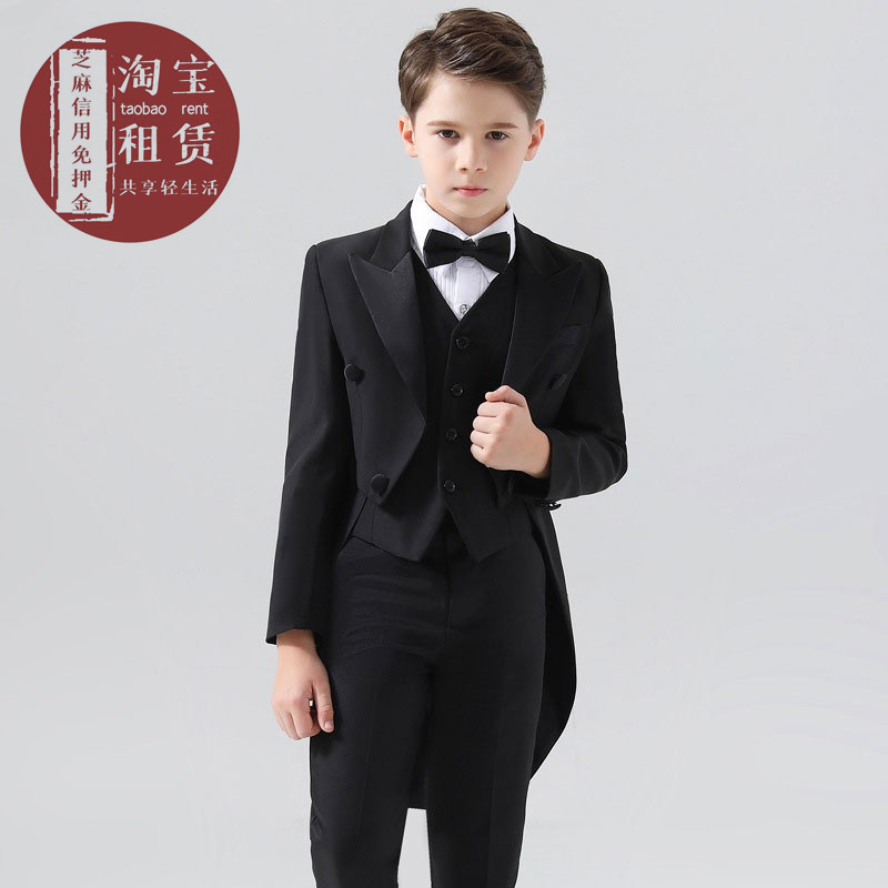 男童燕尾服出租男孩子钢琴考级文艺汇演主持人演出燕尾服租赁图片