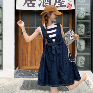 背带裤女夏季2023可盐可甜宽松休闲蝴蝶结连体裤 1630-P110-K158图片